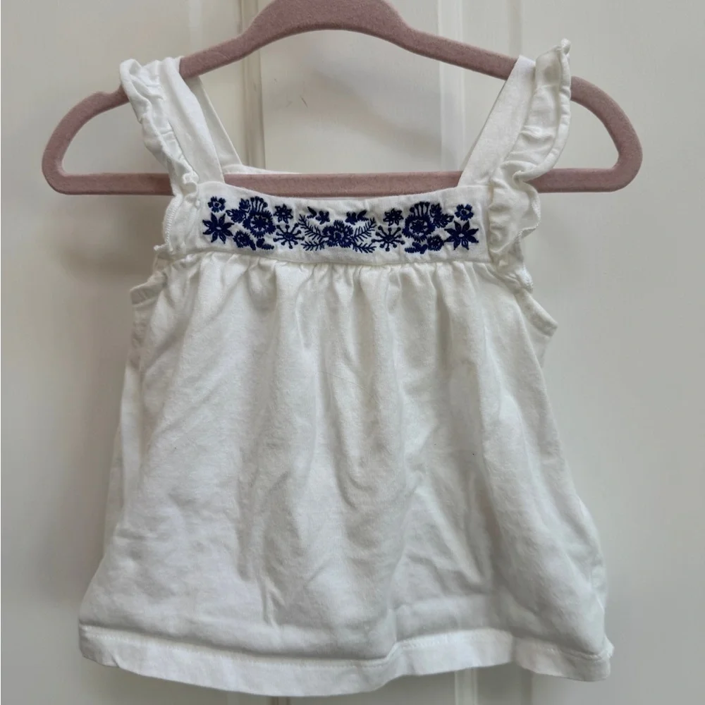 Bundles Baby Place 6-9M Girls Flutter Sleeve Short Sleeve Blouse